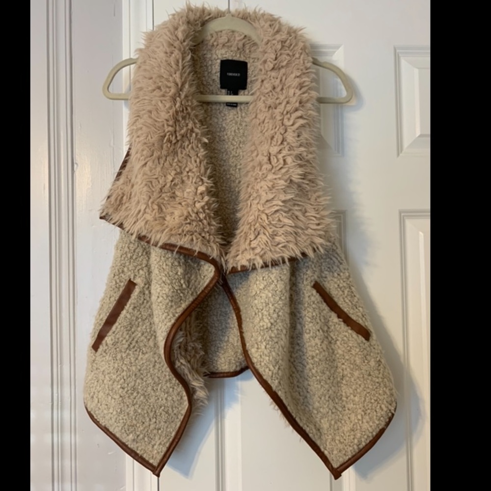Brown and Tan Sherpa Vest